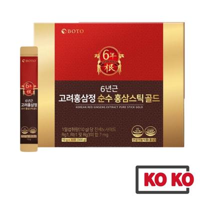 Estratto di ginseng rosso coreano di 6 anni Pure Stick Gold 10g X 30 Stick / 100 Sticks confezione regalo