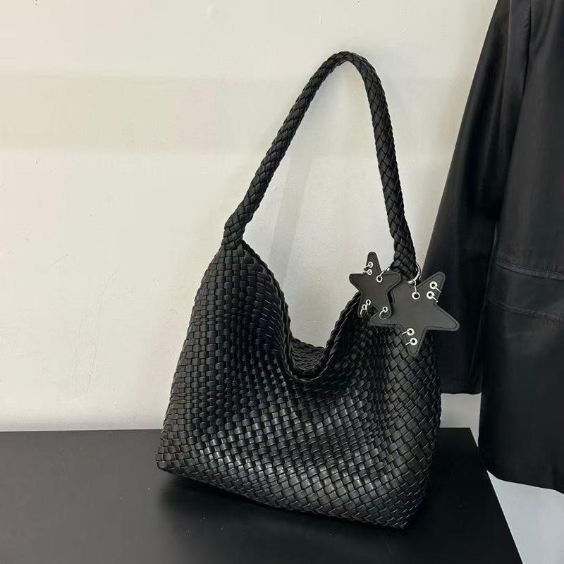 Guns and Guns Niche Gold Handwoven Bag Portable Tote Bag Casual Lazy Wind One Shoulder Underarm Bucket Tide