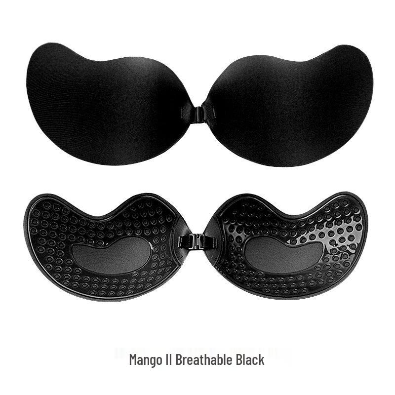 Mango Seamless Silicone Push-Up Strapless Bra with Front Buckle and Nipple Covers