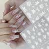 Elegant Hand-Painted Magnolia Snowflake Nail Stickers - Durable, Thin, and Stylish 5-Petal Flower Design