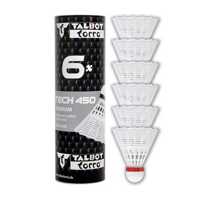 TALBOT TORRO Tech 450 Fast Badminton Shuttlecocks 6 Pcs - White