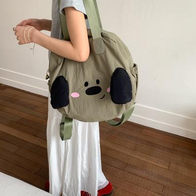 Cute Nylon Shoulder Bag Large Capacity Cartoon Bundle Tote Bag Lazy Wind Commuter Bag Backpack Cloth Bag