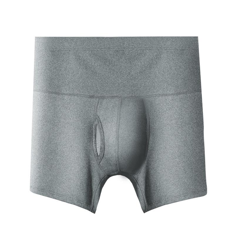 Men's High Waist Tummy Control Plus Size Anti-Chafing Warm Fleece Lined Sport Boxer Shorts