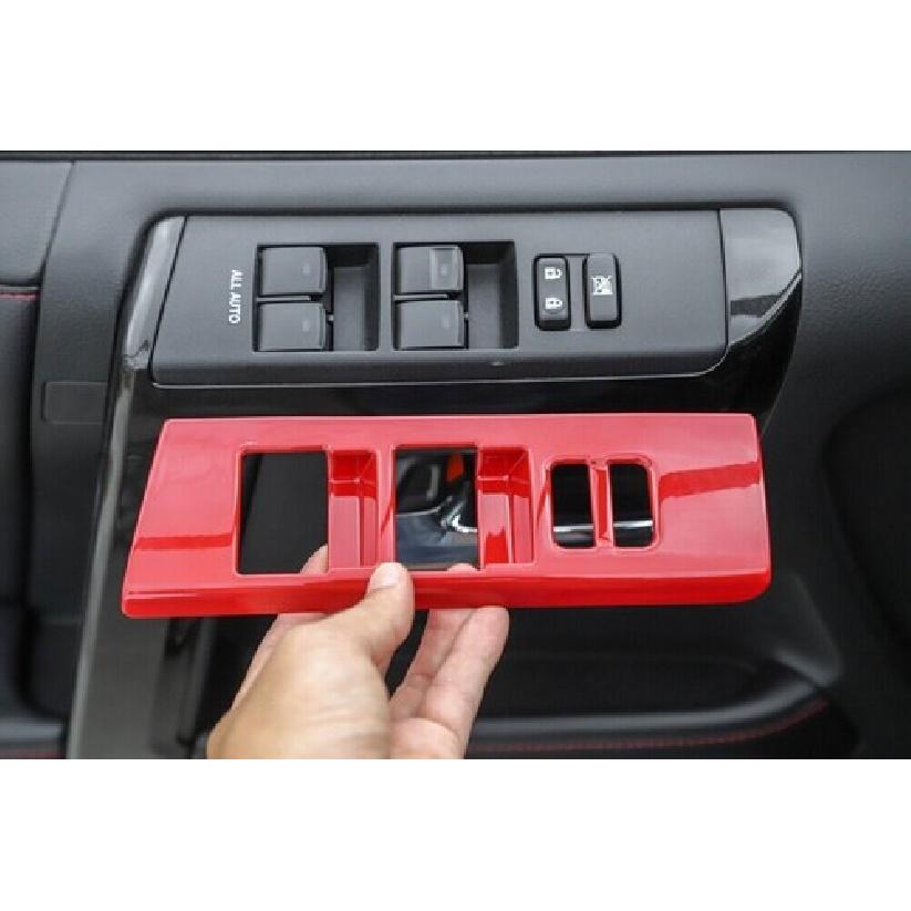 Red Window Lift Button Switch Trim Decor for 4Runner 10-19 Interior Accessories