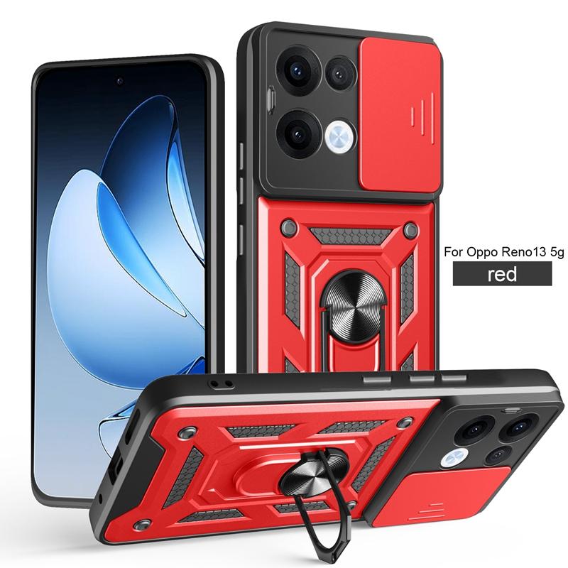 

For OPPO Reno 13 5G Case Magnetic Holder Ring Shockproof Armor Case For Reno 13 Reno13 Camera Lens Protective Cover For Reno 13 5G красный
