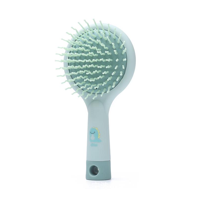 Cute Cartoon Air Cushion Comb for Girls and Teens: Portable Hairbrush with Mirror and Massage Feature.