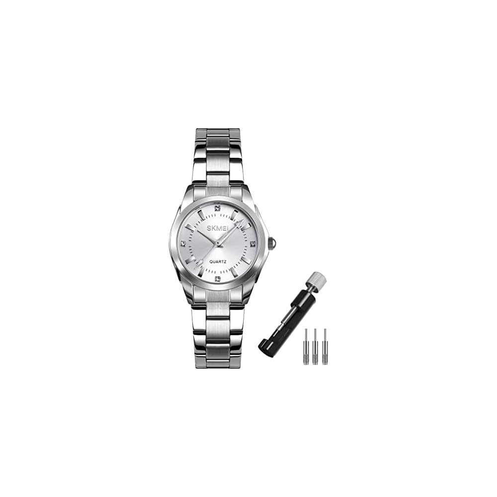 Elegant Women s Stainless Steel Waterproof Classic Analog Quartz Watch Silver