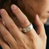 Adjustable Plated Cross Ring Men Women With Hammered Texture Minimalist Statement Finger