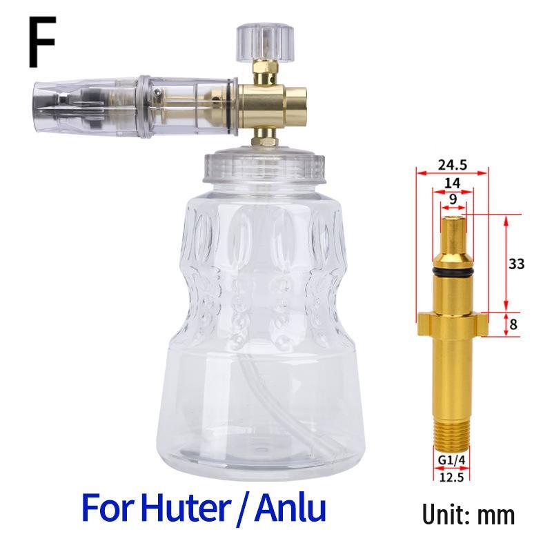 High-Pressure Foam Sprayer Nozzle for Car Washing with Large Opening and Copper-Plated Aluminum PA Bottle