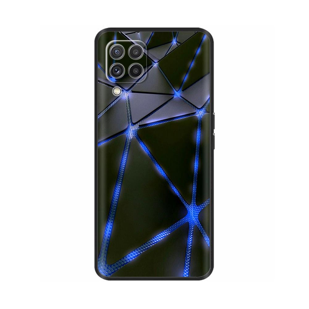 For Samsung A12 M12 F12 Case Stylish Painted Cover Soft Liquid Silicone Phone Case For Galaxy A12 A M F 12 Fundas TPU Capa Black