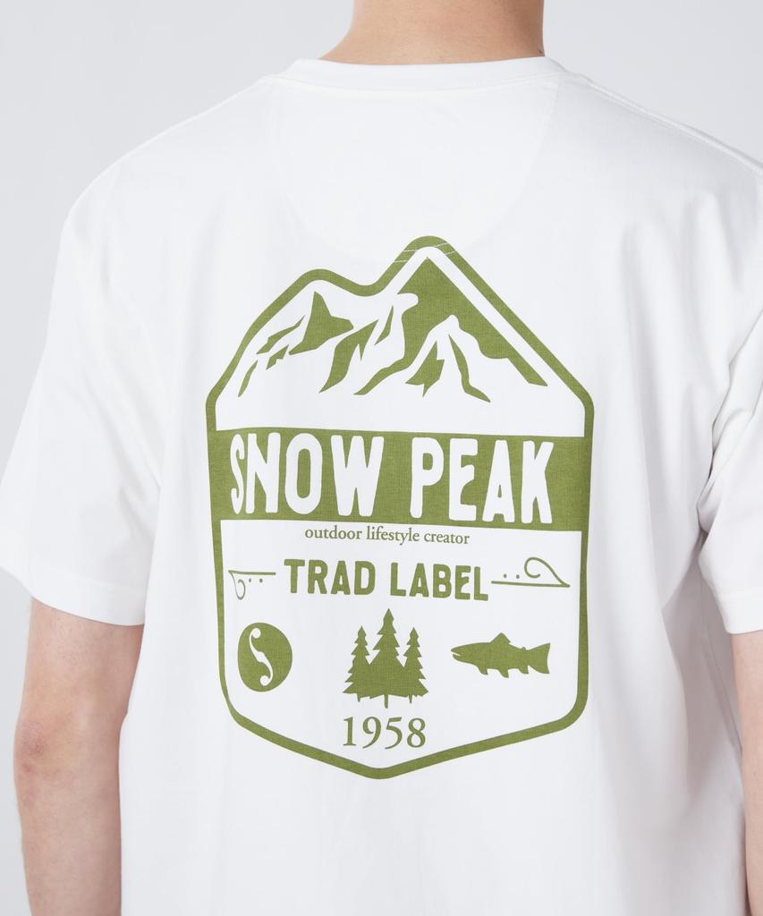 Snow Peak Trad Label Field Plating Short XL T-Shirt SPTL-TS-26SU909 T-shirt, Sleeve, Men's/Women's, Navy,