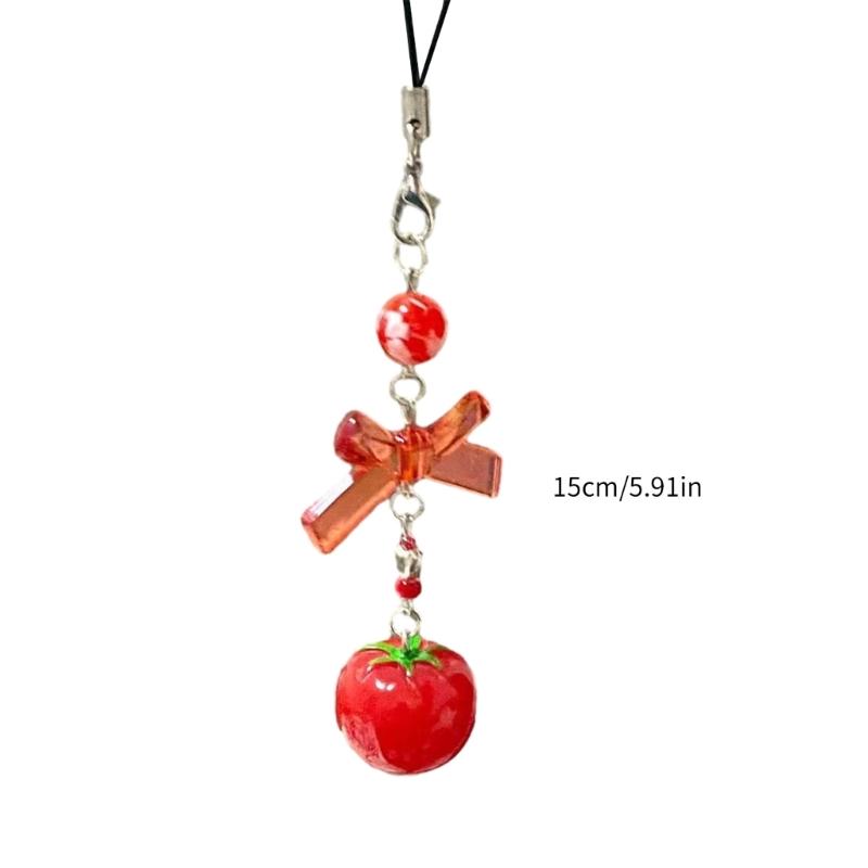 Stylish Tomato Cellphone Charm Fashionable Phone Strap Chain Charm Accessories