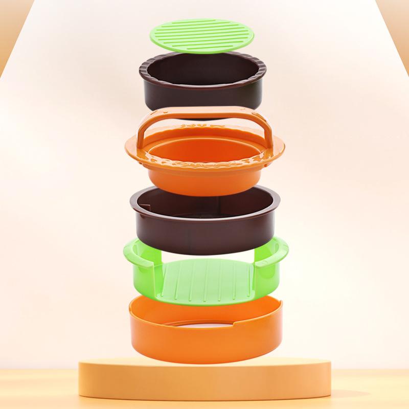 Circular burger making tool, meat press, meat patty press, combination set, meat press, kitchen small tool