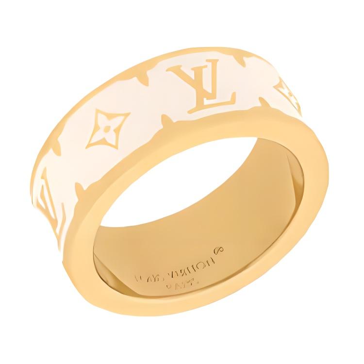 Louis Vuitton Nanogram emaljēts logo gredzens