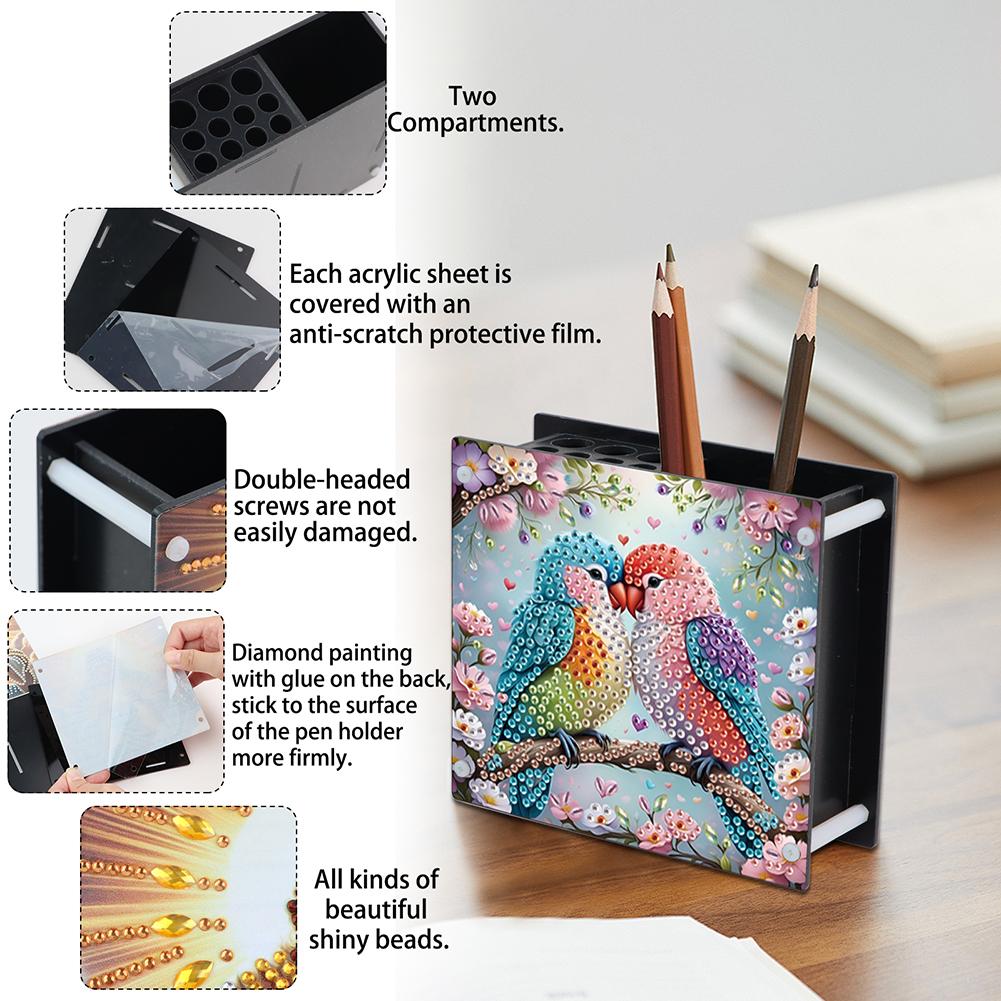 DIY Diamond Painting Kit Special Shape Diamond Pen Container Office Supplies Storage Box Rhinestone Art Desk Organizer for Desk
