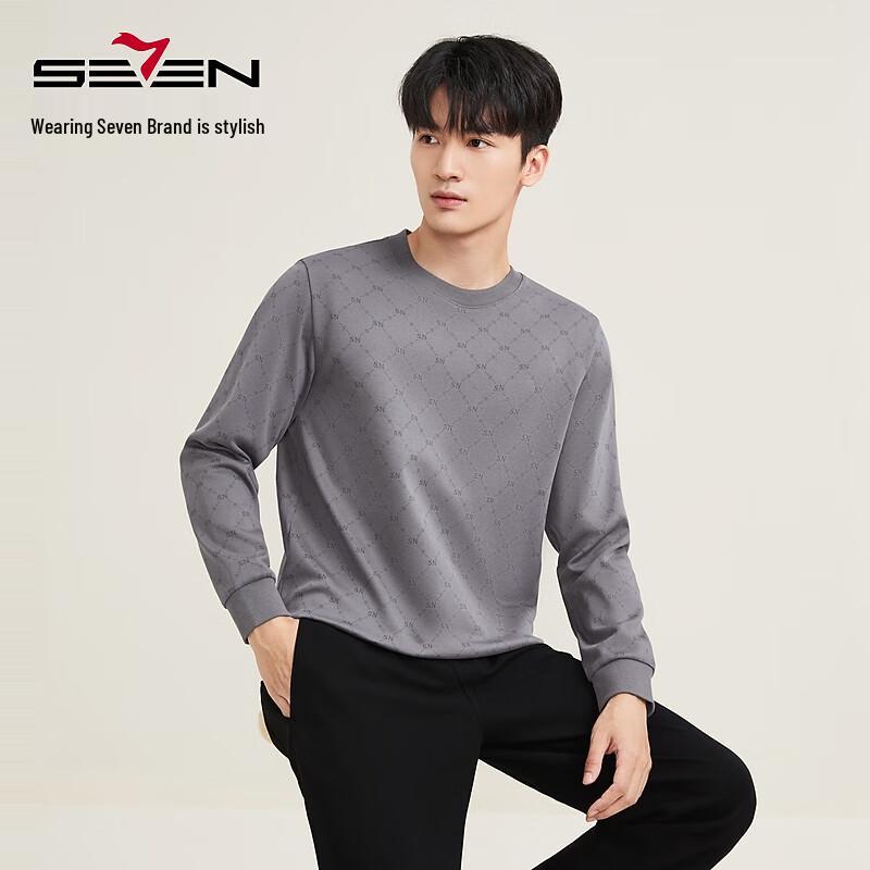 Septwolves Men's Xinjiang Cotton All-Over Print Round Neck Sweatshirt