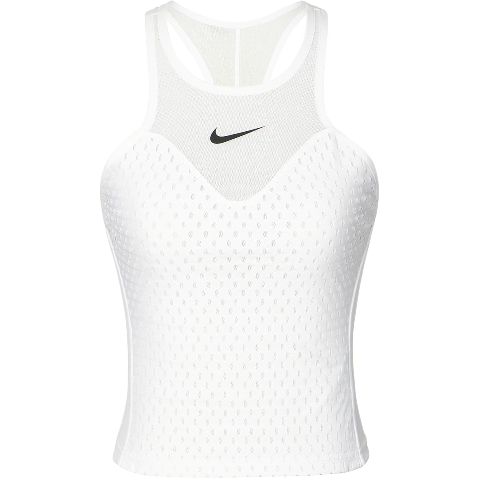 NikeCourt Dri-FIT Slam Women s Tennis Tank Top White Black DV3047-100 XL