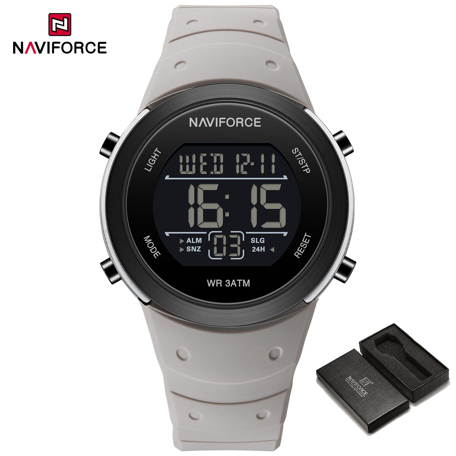 

NAVIFORCE Men s Boy Digital Watch Date Day Chronograph Silicone Strap Night Pattern Waterproof Outdoor Casual Sports Men s Boy Watch NF9246 сірий колір