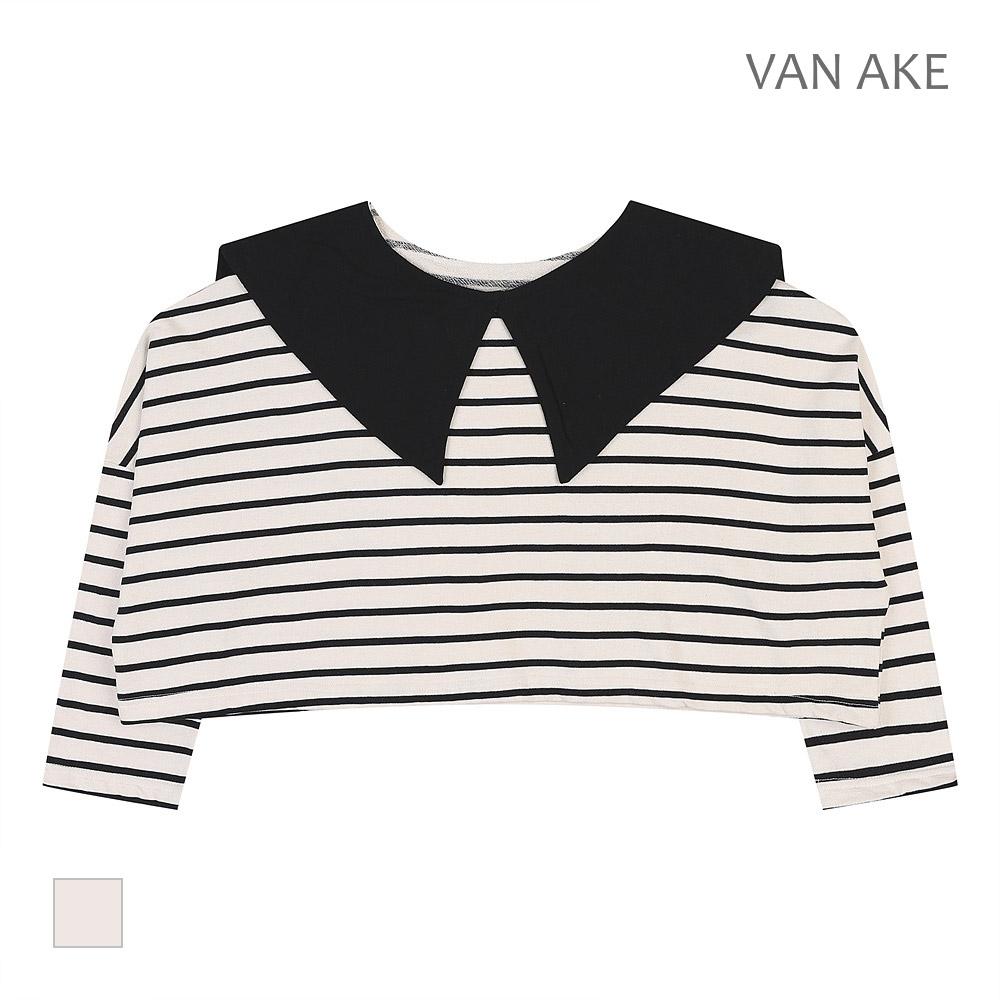 VANAKE Big Collar Striped T-Shirt_Vb2Ytsq321Z