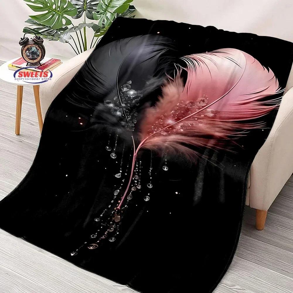 Beautiful Pink Flamingo Cartoon Soft Blanket for Bed Bedroom Sofa Picnic, Throw Blanket for Cover Outdoor Leisure Trip Nap Gifts