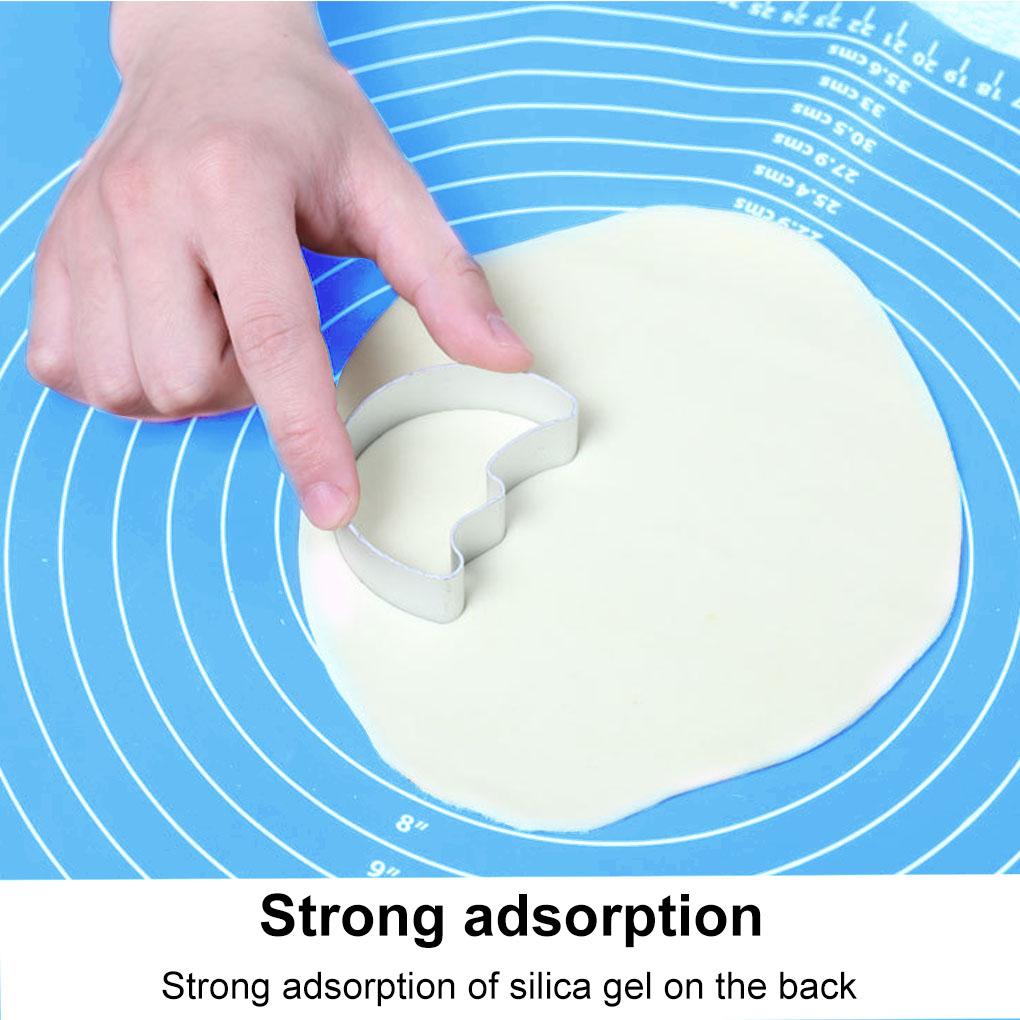 Non-slip Silicone Mat with Scale Thicken Non-stick Pastry Pad Board Fondant Pie Placemat, Purple, Random Pattern 50x40cm