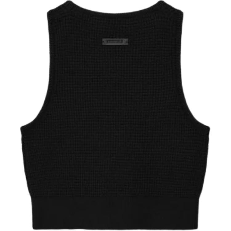 Fear of God Essentials Waffle Sport Tank Vintage Black Women Tops 192HO257221FW