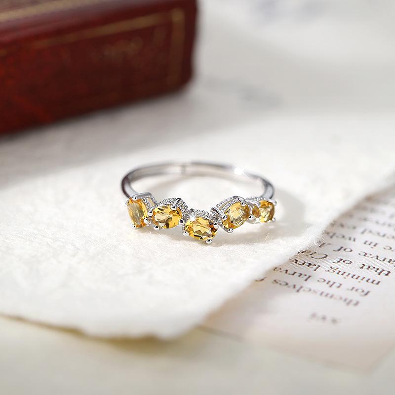 Natural Crystal Stone Ring Live Design S925 Sterling Silver Inlaid with Colorful Treasure Material Jewelry Fashion Jewelry Holiday Gifts