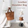 MFFOR Women's 2-Way Handbag, Premium Genuine Leather, Large Capacity, Stylish and Stylish, Perfect for Commuting, Crossbody, or Shoulder Bags (Brown)