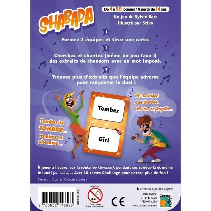 Shabada : party | jeu de société | à partir de 14 ans | 4 à 40 joueurs | 30 minutes | cocktail games