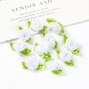 30/80Pcs Mini Rose Artificial Flowers Heads 2cm Buds Fabric Flower Wedding Decoration Craft Supplies Ribbon Bow-Knot Gift Decor