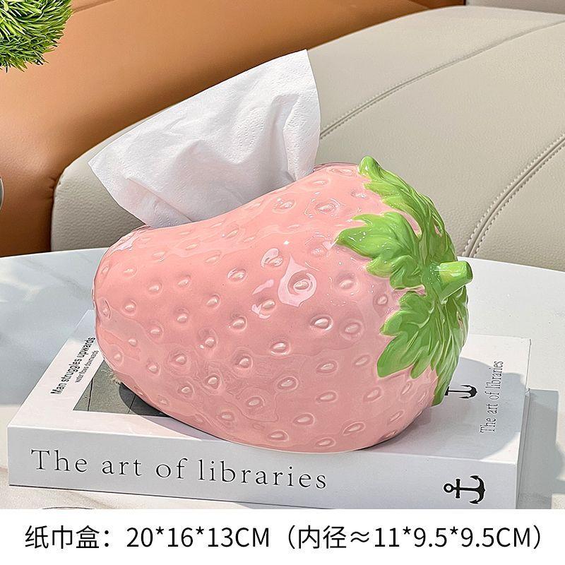Creative Artificial Strawberry Plastics Tissue Box Art Living Room Extractable Tissue Box Bookcase Entrance Countertop Ornaments