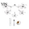 E27 Socket Fan 3/4/5 Blade Ceiling with Light & Remote Control, 2-in-1 Silent LED Drone Compact Ventilation Lamp Foldable Blades, 3-Speed Dimmable for