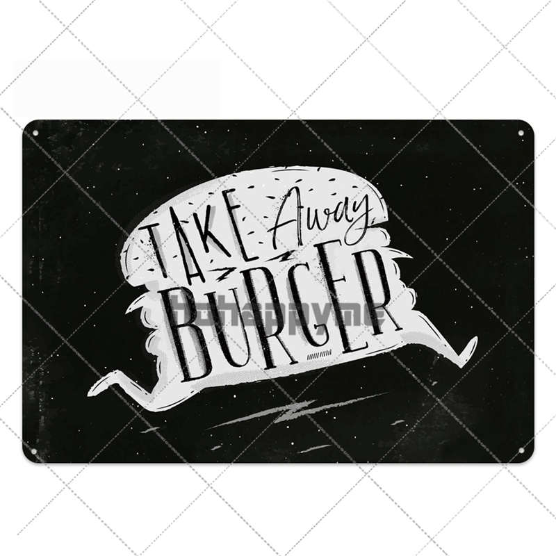 Segno di Latta Metallico Vintage per Cucina Poster Retrò Piatto per Cibo Pub Bar Cucina Sala da Pranzo Decorazione Murale Decorazione per la Casa 20*30cm