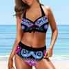 High Waist Bikini Set Female Loose New Design Printing Swimsuit Monokini Summer Two Piece Set Beach Swimwear Women Sexy Bikini
