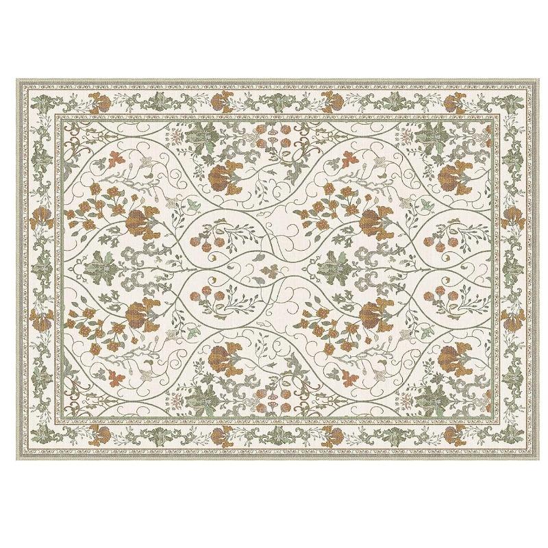 

Bohemia Floral Pattern Living Room Carpet Modern Fashion Sofa Coffee Table Floor Mat Anti-slip Machine Washable Bedroom Soft Rug 50X80cm