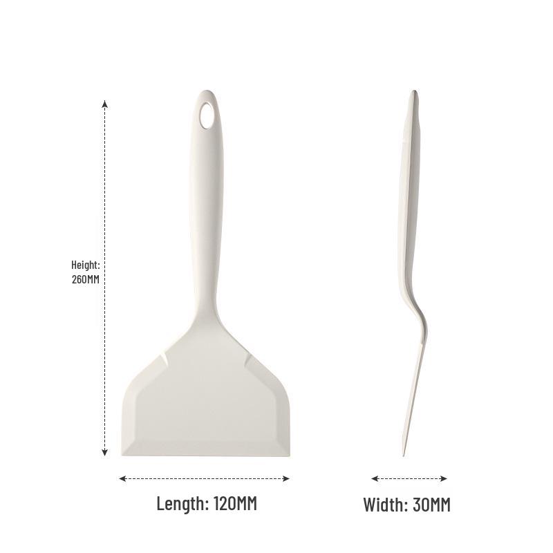 White Silicone Non-Stick Pancake Spatula: High Temperature Resistant Kitchen Tool for Frying Eggs and Tamagoyaki