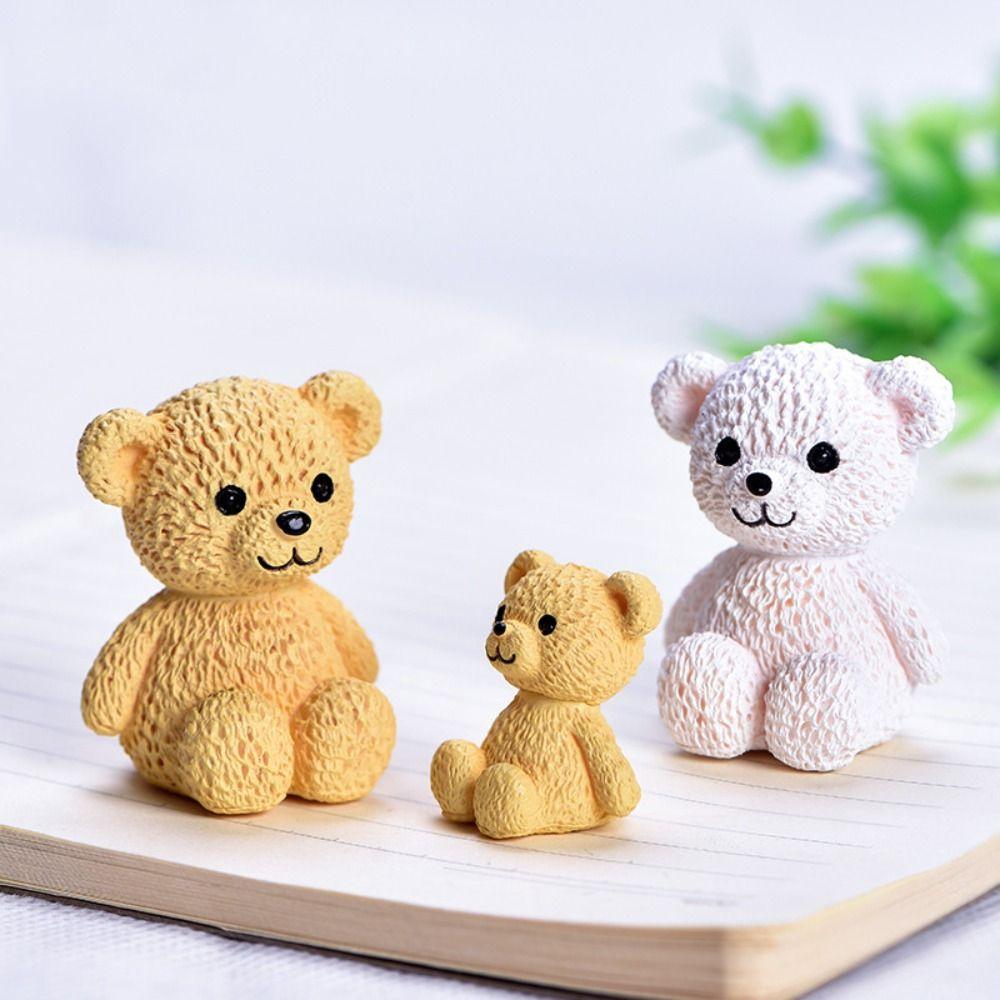 Funny Cartoon Animal Statue Mini Bear Ornament Miniature Bear Figurines  Home