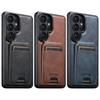 Wireless Charging Magnet Faux Leather Phone Case Card Holder Stand Smooth Surface Wallet 2-in-1 for Samsung Galaxy S26 Ultra S25