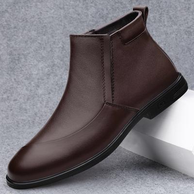 Men Genuine Leather Classic Ankle Boot Fashion British Style Casual Leather Antiskid Shoe High Quality Ankle Boot Plus Size36-46