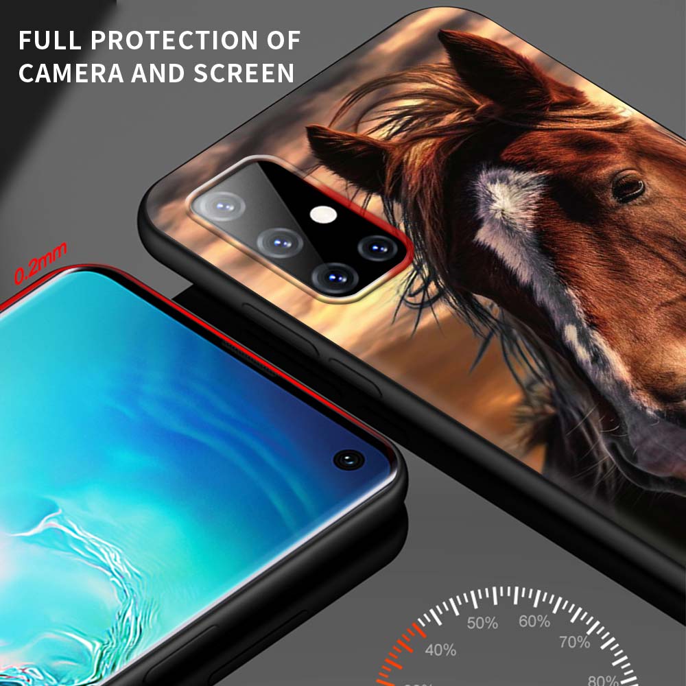 Running Horse Animal Fundas for Samsung Galaxy A70 A50 A40 A20s A30 A10s A20e A10 A02s A01 Phone Case for Samsung A51 A72 Cover