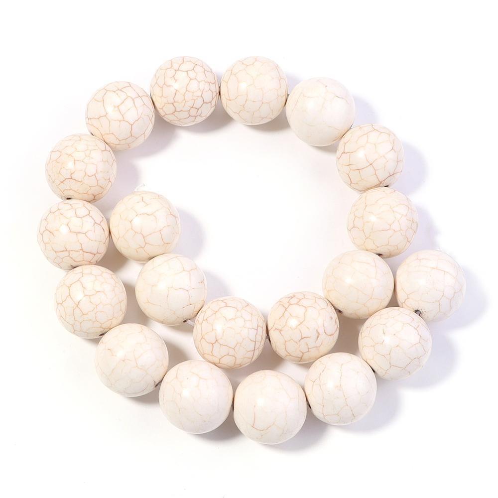 3-20mm White Turquoises Stone Beads Loose Spacer Gemstone Round Bead For Jewelry Making DIY Bracelet Necklace Beaded Accessories