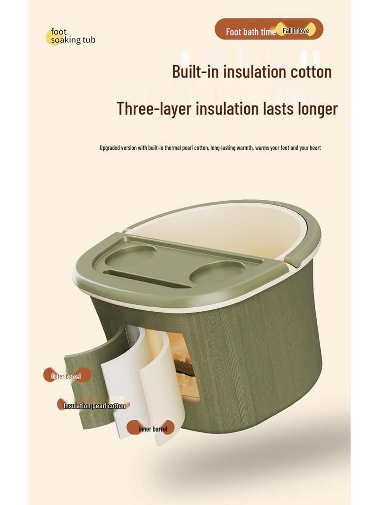 Portable Thickened Foot Bath Bucket with Handle - Calf-Length Foot Washing Tub