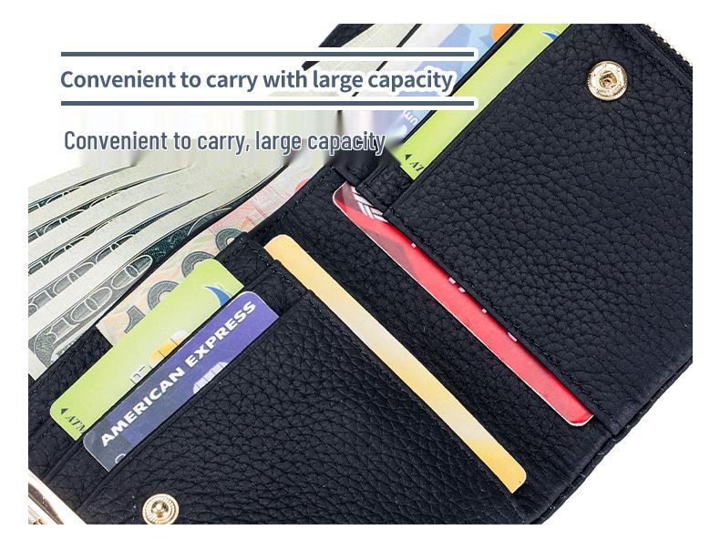 European & American Style Women's Genuine Leather Clutch Wallet - Multifunctional Coin Purse and Card Holder