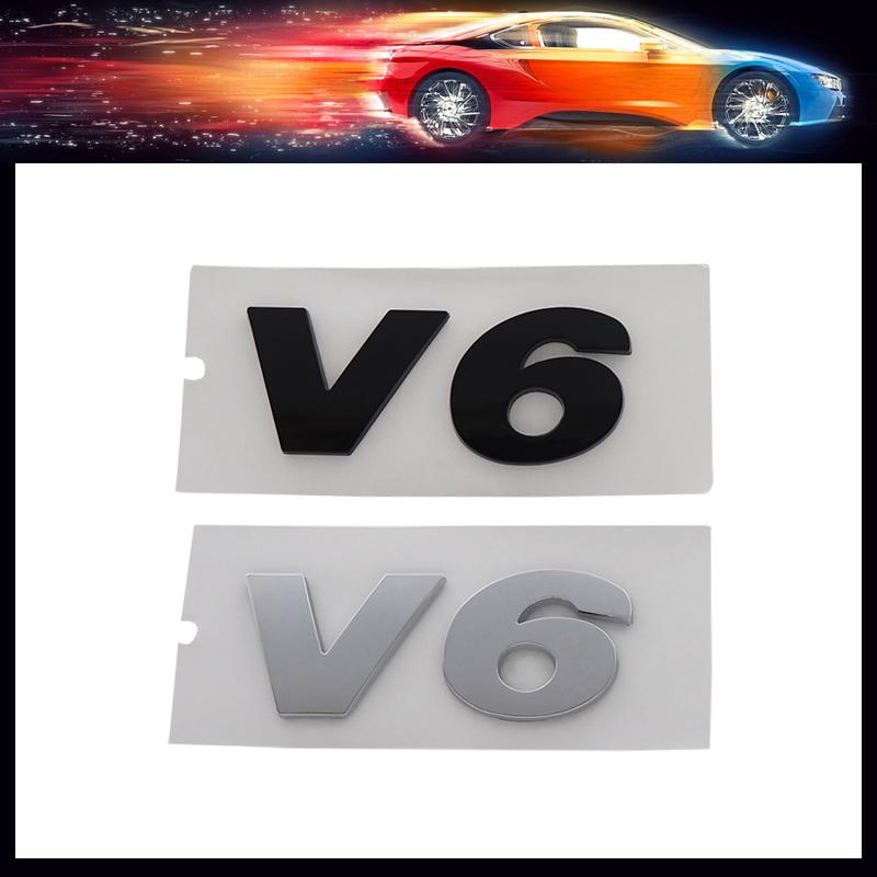 3D Prémiové ABS V6 pro auto Blatník kufr Zadní kapota Nálepka Emblém Odznak Samolepka