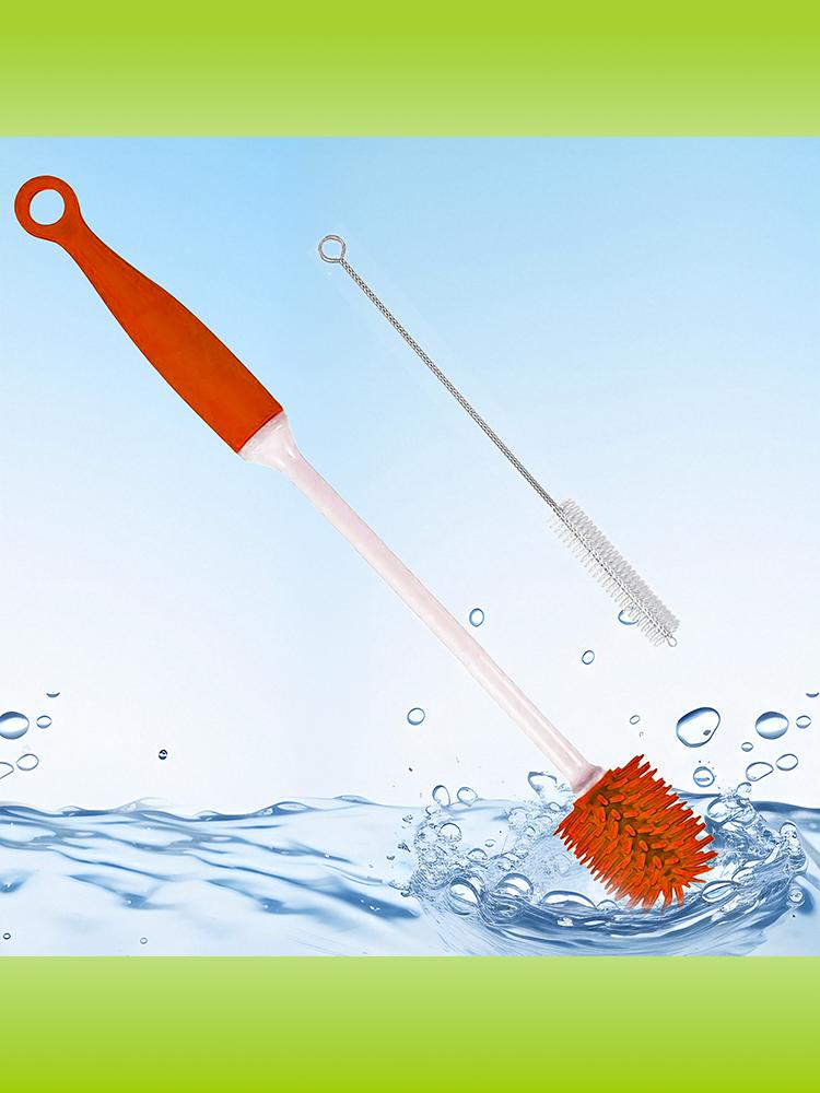 

Набор 1 шт. щетка для чашек + 1 шт. щетка для соломинок - Очищает чашки, кружки, бутылки и соломинки, подходит для дома, кухни, офиса и ежедневного использования красный
