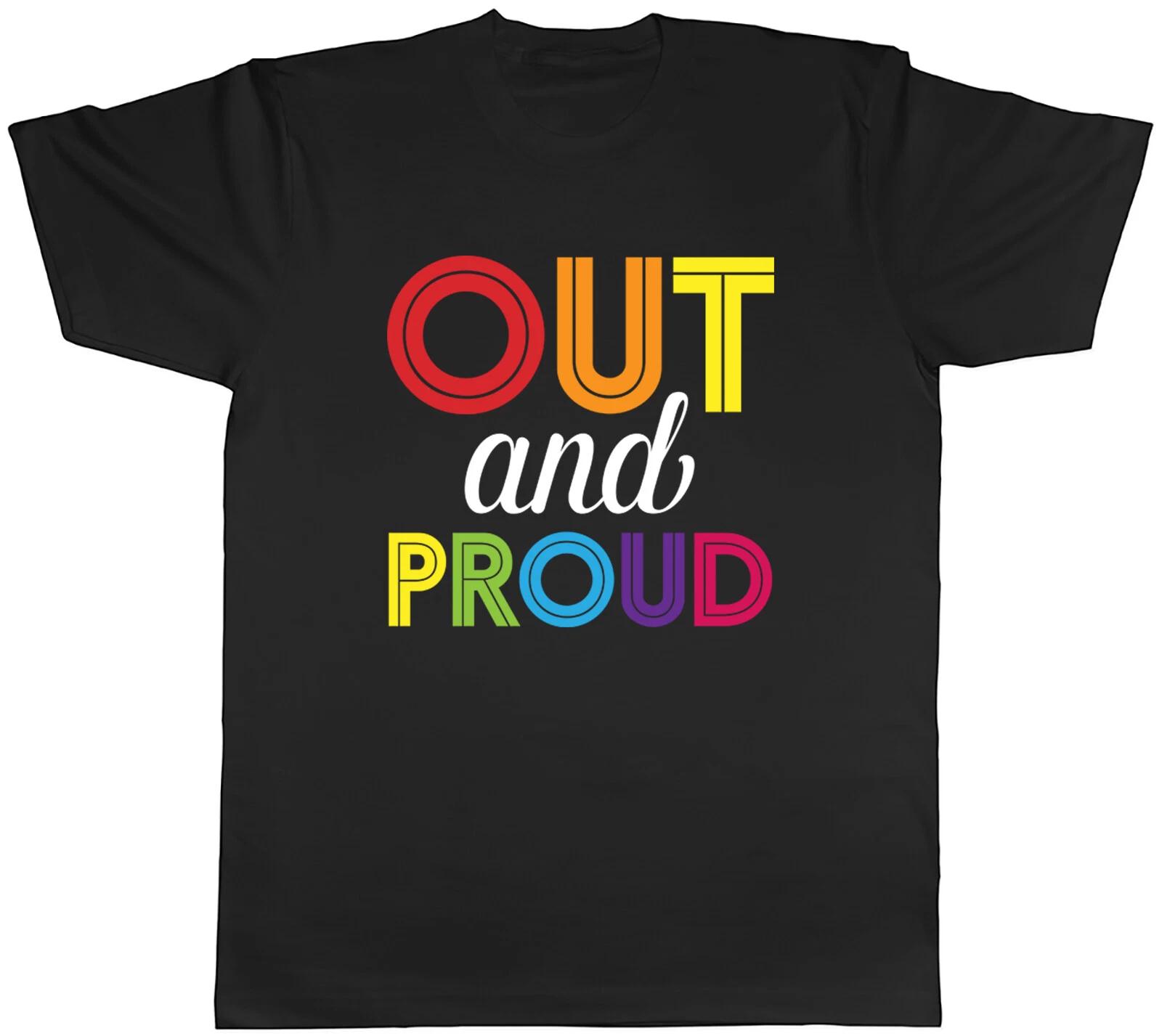 Out And Proud Rainbow Mens Unisex T-Shirt Tee XXXL