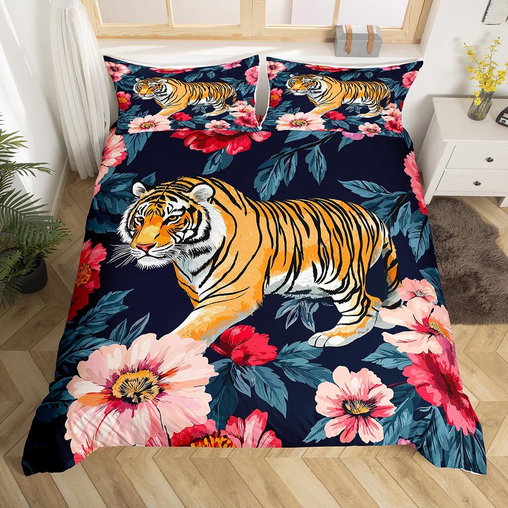 Homewish 3D Leopard Animal Duvet Cover SetRomantic Red Rose Bedding SetWildlife Cheetah Animal Bed Set