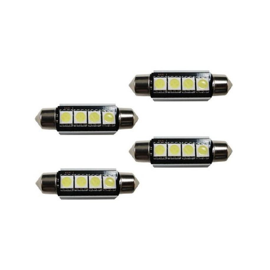 (4) Red 4-SMD Error Free 578 211-2 6411 LED Bulb Map Dome Trunk Area Cargo Light