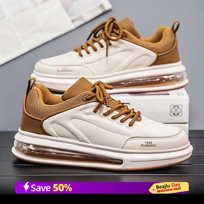 

Air Cushion Men Sports Running Shoes Casual Breathable Lightweight Women s Comfortable Athletic Nonskid Walking Sneakers 39 бежевый