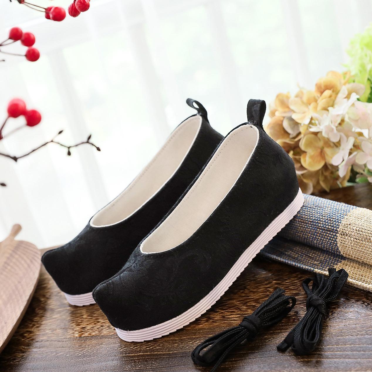 

bow shoes, Hanfu shoes, solid color national style ancient style elegant stage film and television embroidered cloth shoes women s shoes 41